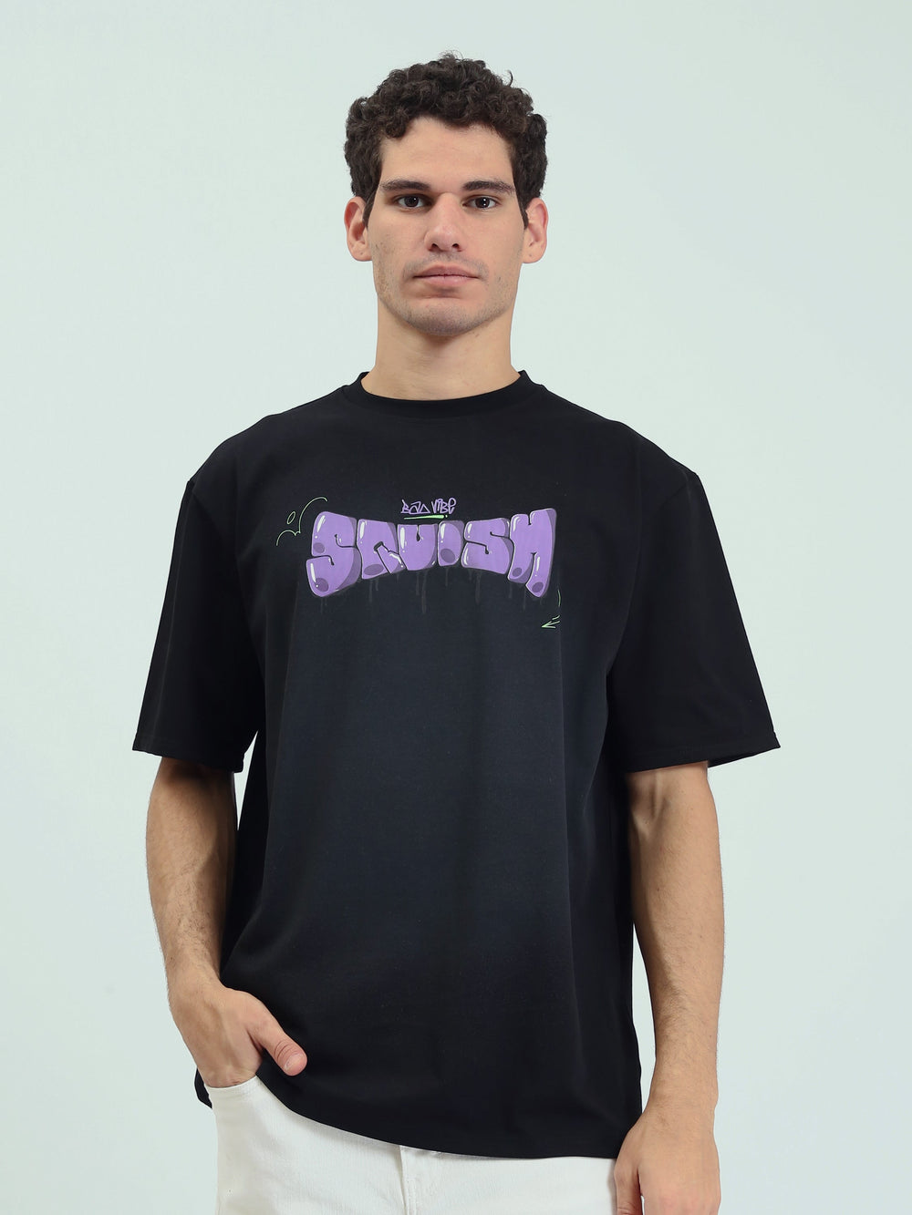 T-Shirt Oversize Homme à Imprimé Graffiti Streetwear - TSH25SPRO20491TM1