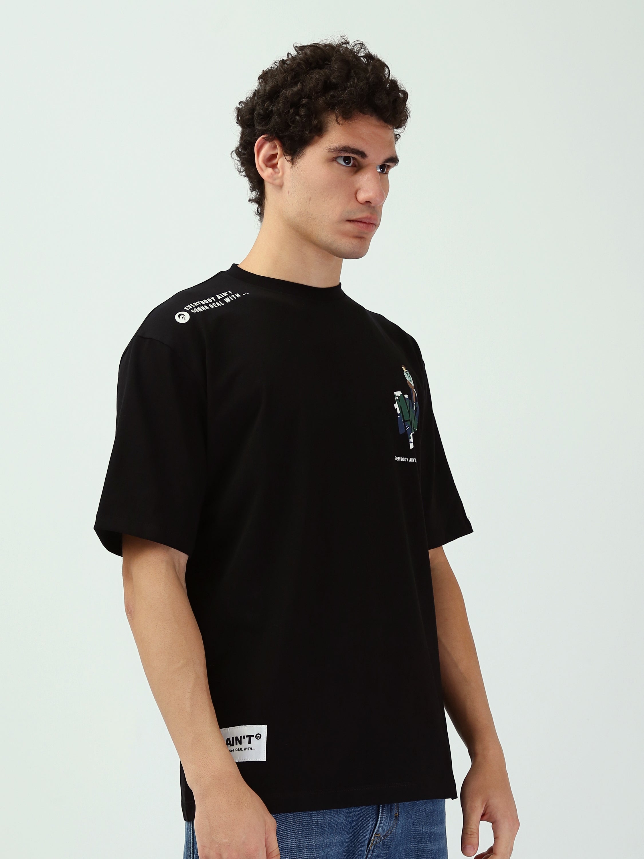 T-shirt Homme Oversize à Imprimés Graphiques Streetwear - TSH25SPRO20495TM1