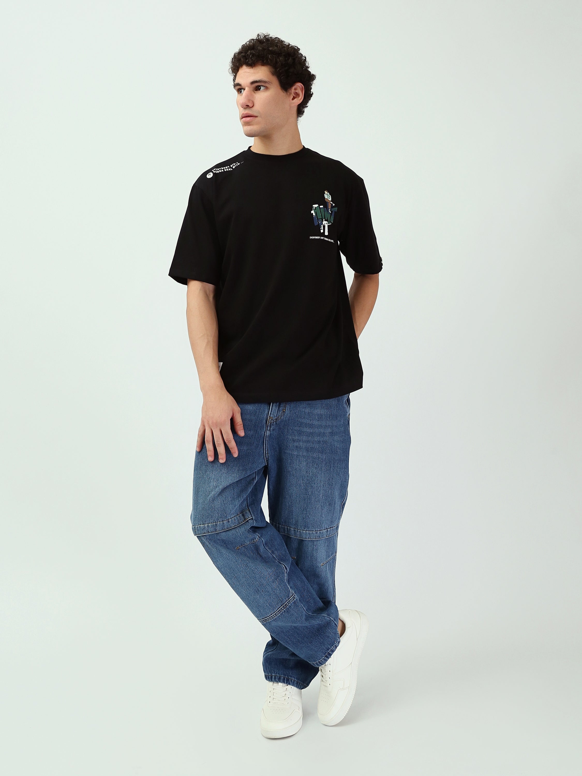 T-shirt Homme Oversize à Imprimés Graphiques Streetwear - TSH25SPRO20495TM1