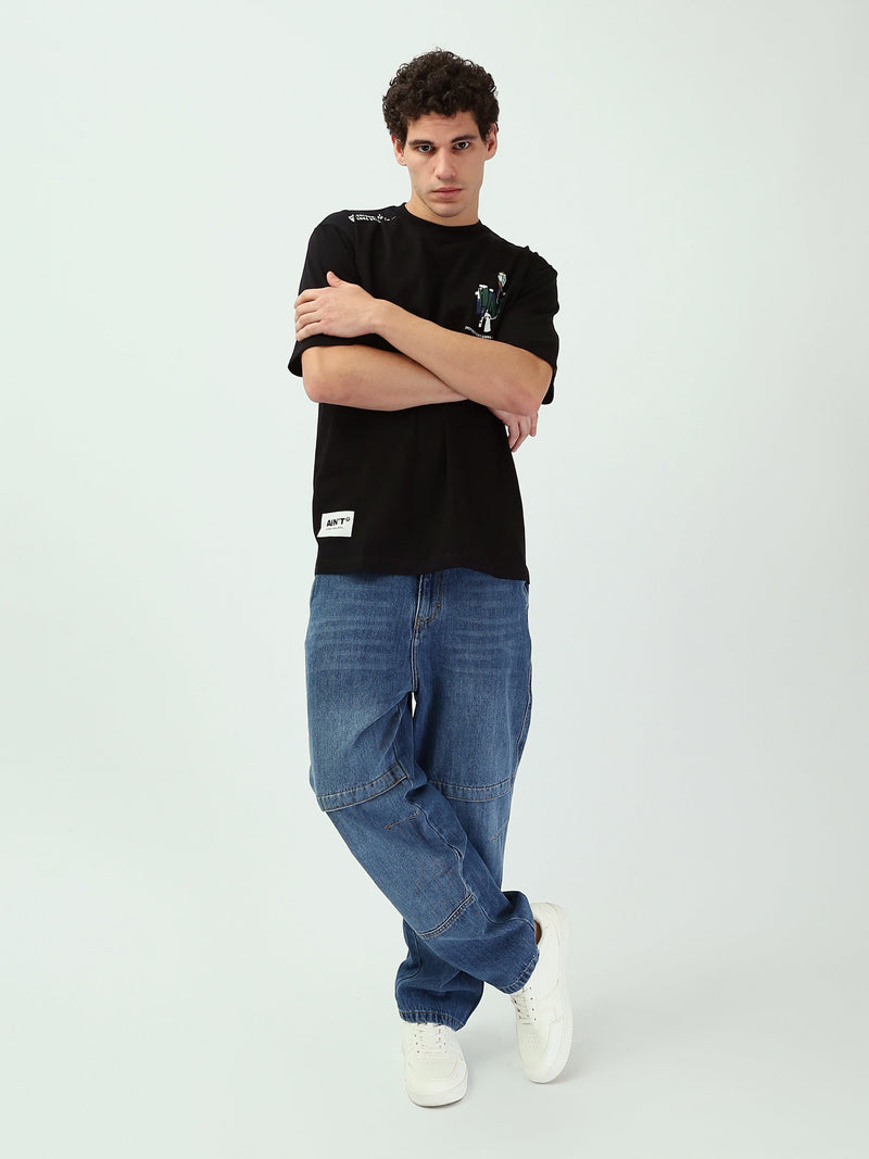 T-shirt Homme Oversize à Imprimés Graphiques Streetwear - TSH25SPRO20495TM1