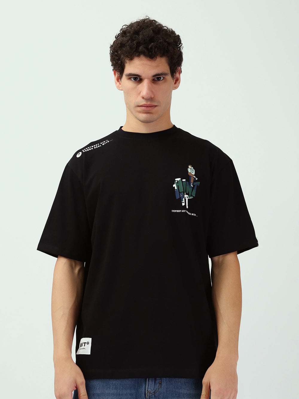 T-shirt Homme Oversize à Imprimés Graphiques Streetwear - TSH25SPRO20495TM1