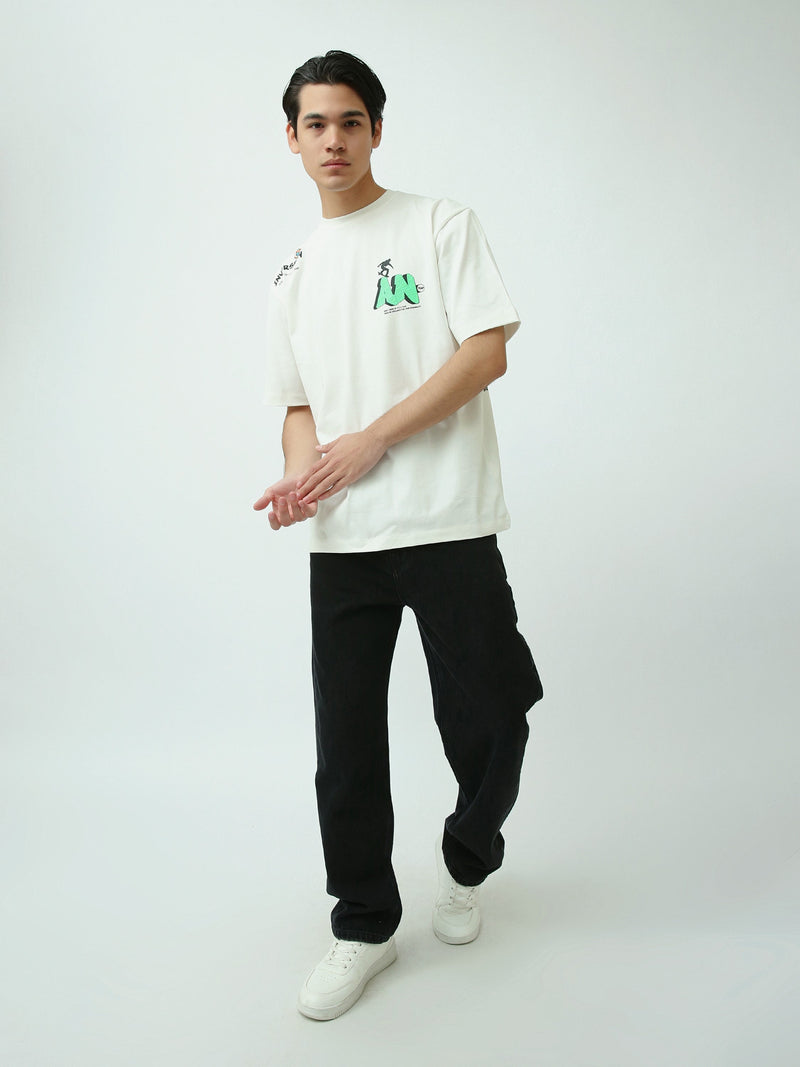 T-Shirt Oversize Homme à Imprimés Graphiques Streetwear - TSH25SPRO20496TM1