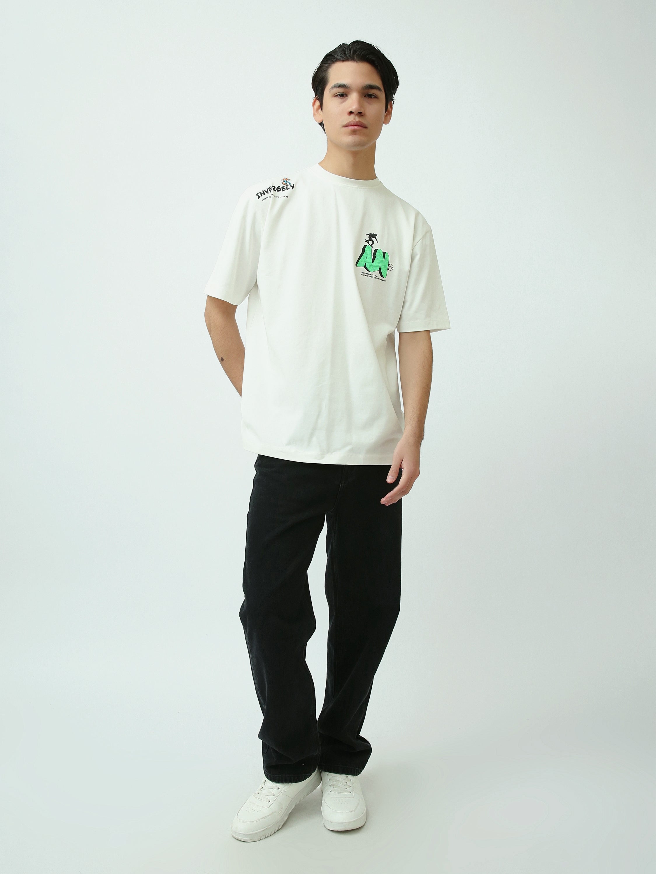 T-Shirt Oversize Homme à Imprimés Graphiques Streetwear - TSH25SPRO20496TM1