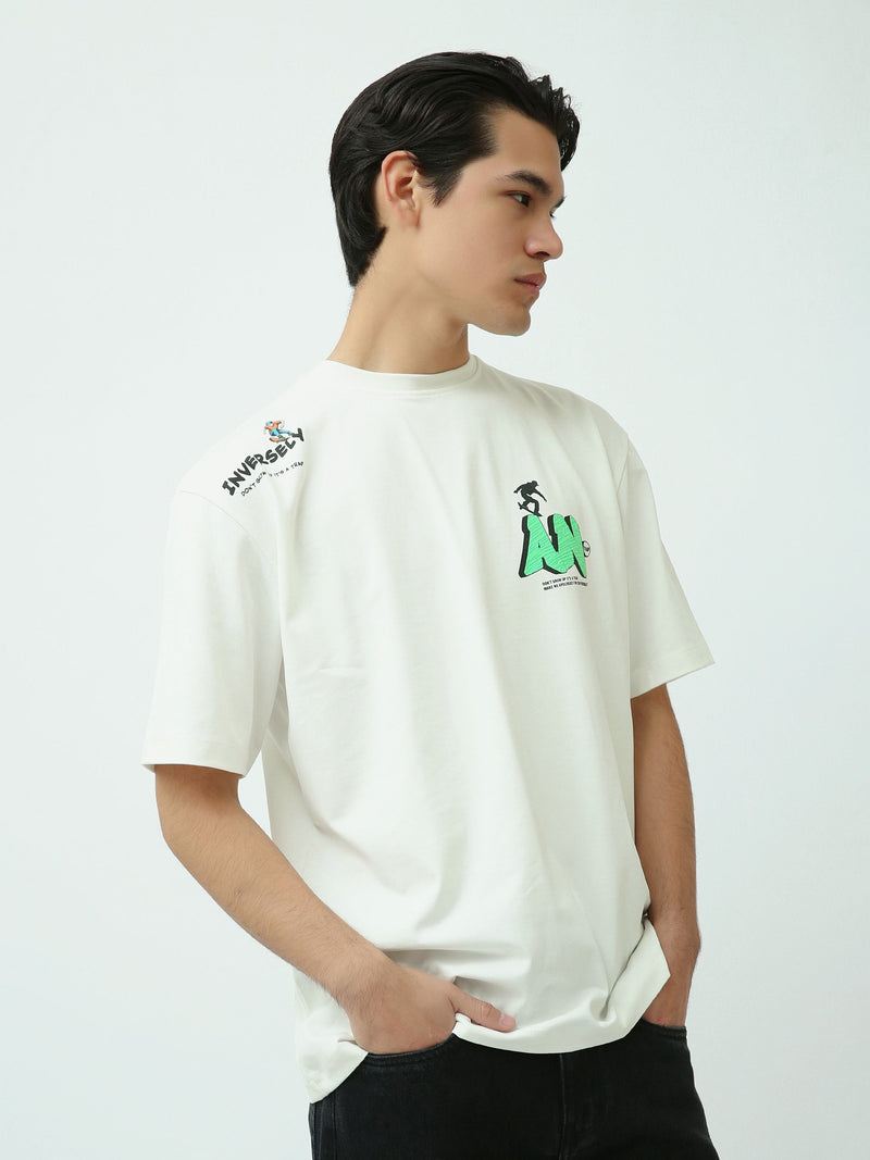 T-Shirt Oversize Homme à Imprimés Graphiques Streetwear - TSH25SPRO20496TM1