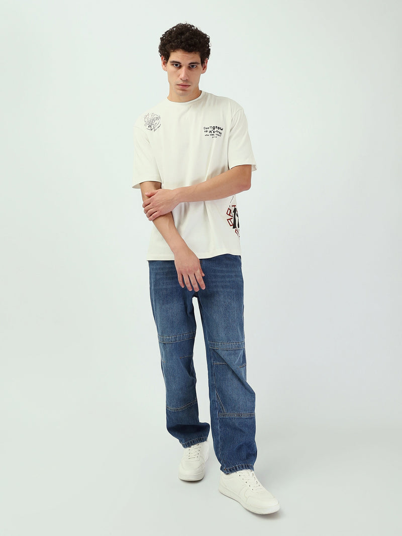 T-shirt Homme Oversize à Imprimés Graphiques Streetwear - TSH25SPRO20498TM1