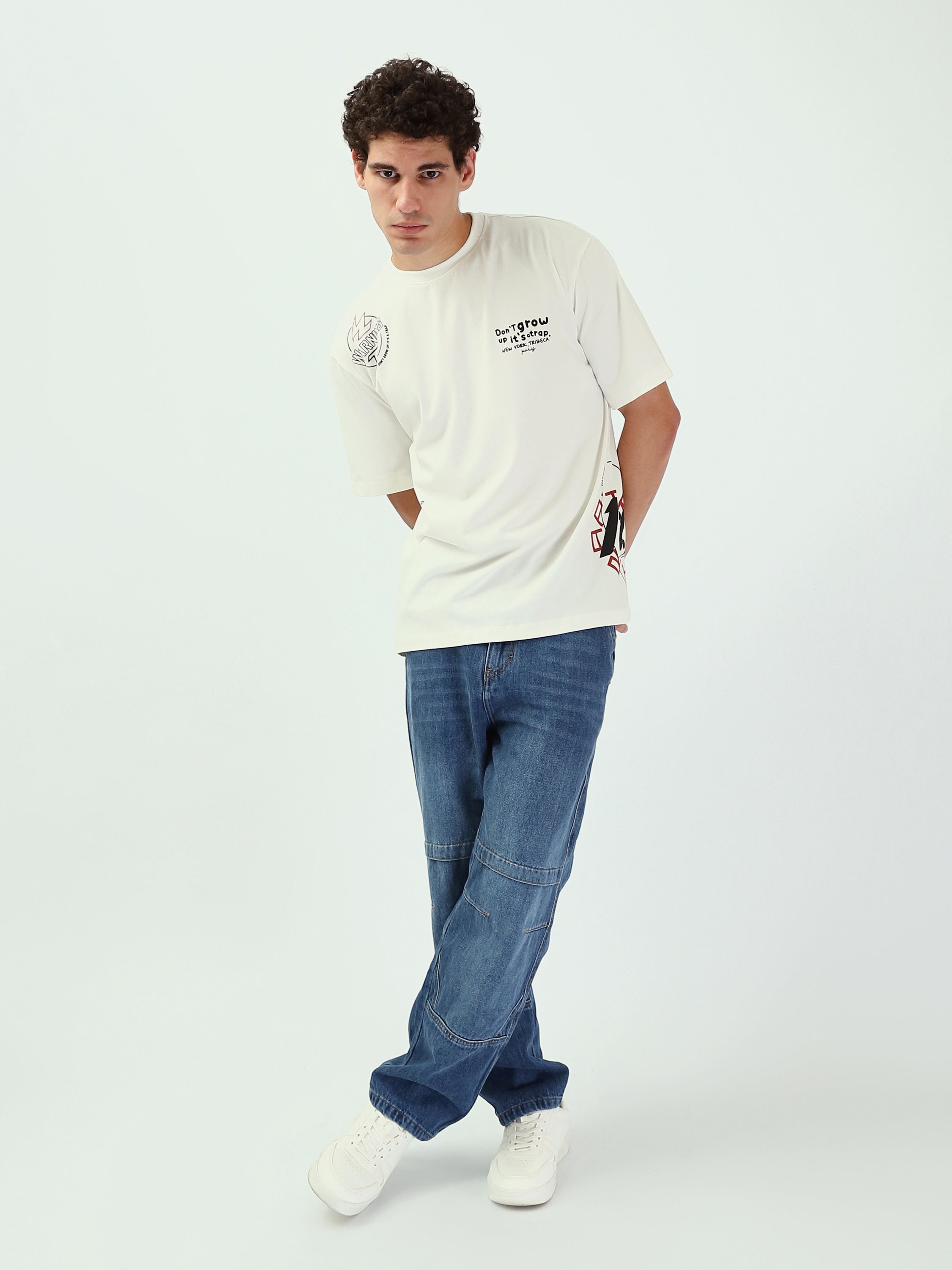 T-shirt Homme Oversize à Imprimés Graphiques Streetwear - TSH25SPRO20498TM1
