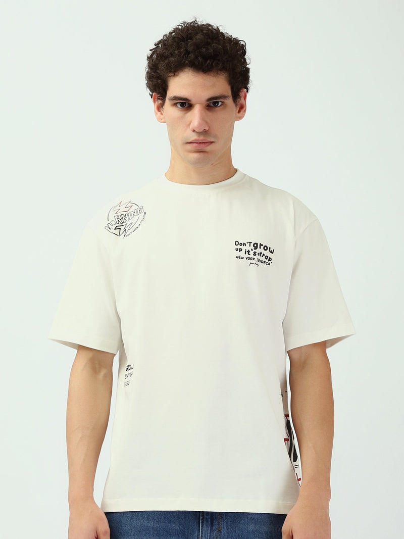 T-shirt Homme Oversize à Imprimés Graphiques Streetwear - TSH25SPRO20498TM1