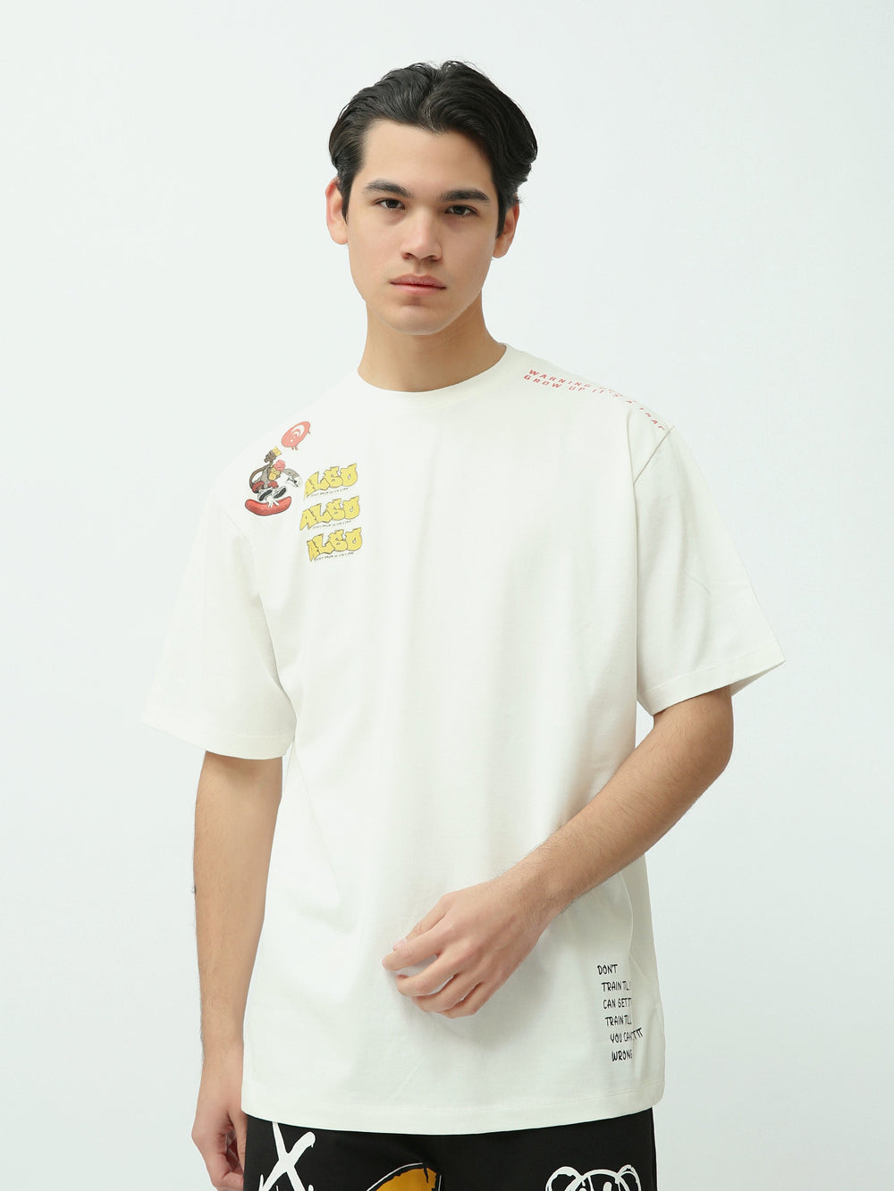 T-Shirt Homme Oversize à Imprimés Graphiques Streetwear - TSH25SPRO20499TM1