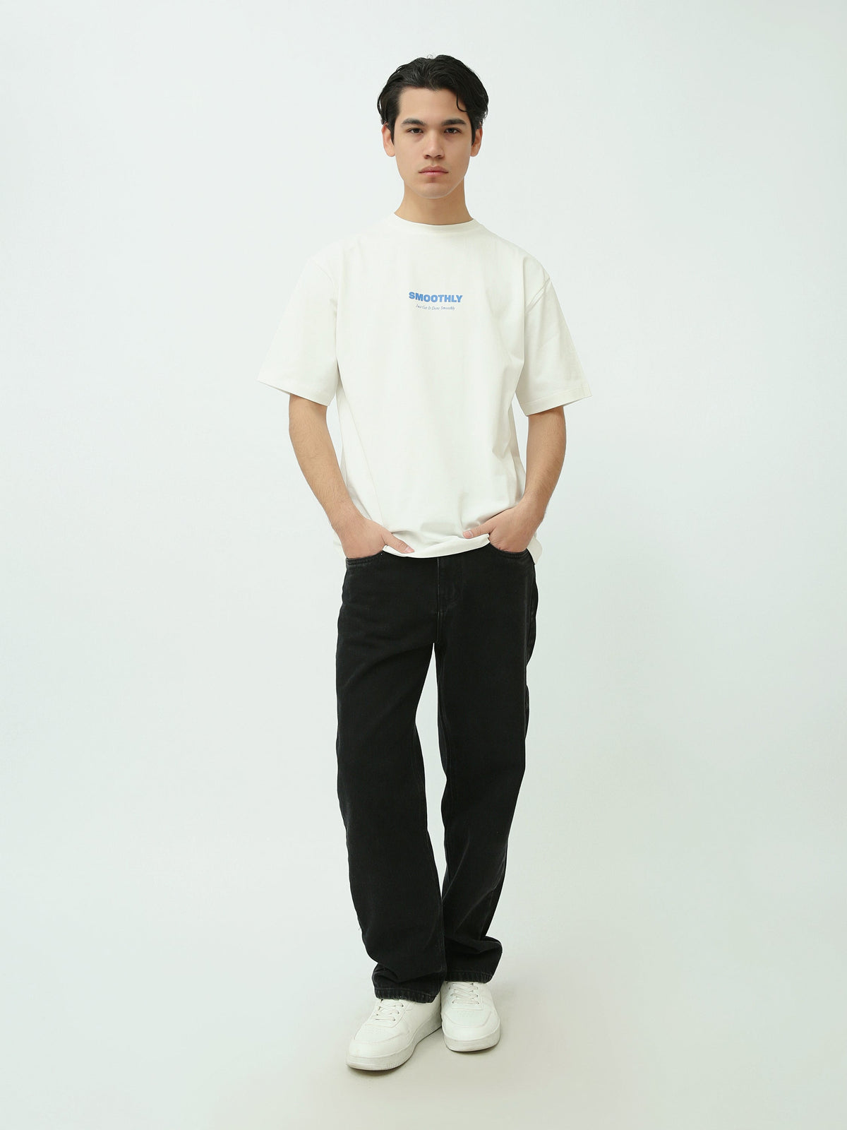 T-Shirt Garçon Oversize à Petit Imprimé sur la Poitrine - TSH25SPRO20500TM1