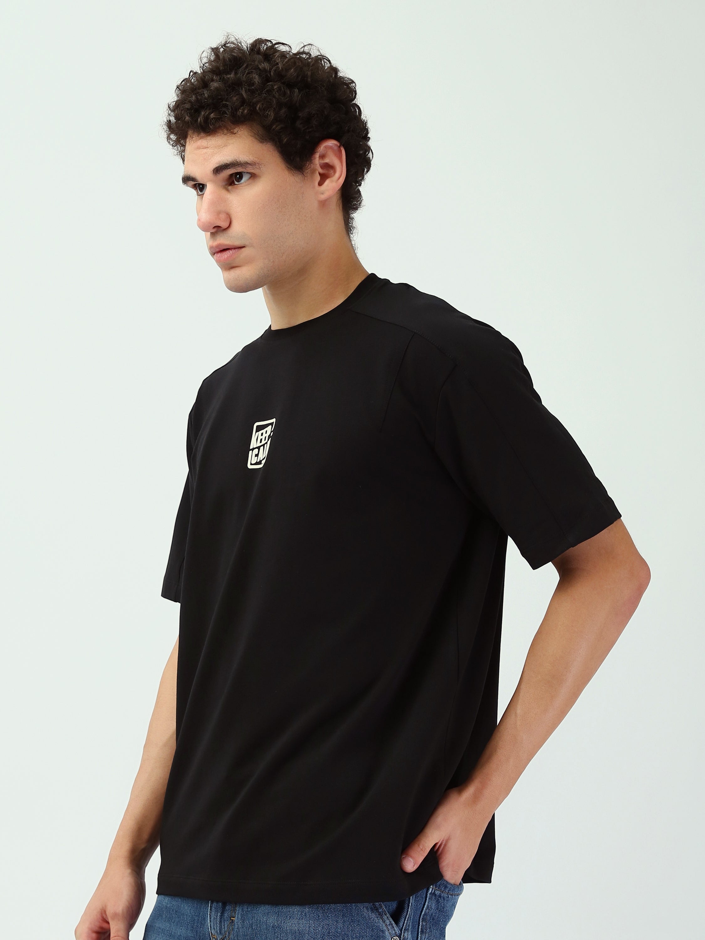 T-shirt Homme Oversize à Petit Imprimé Graphique - TSH25SPRO20520TM1