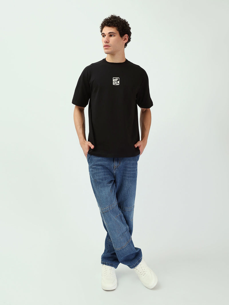 T-shirt Homme Oversize à Petit Imprimé Graphique - TSH25SPRO20520TM1