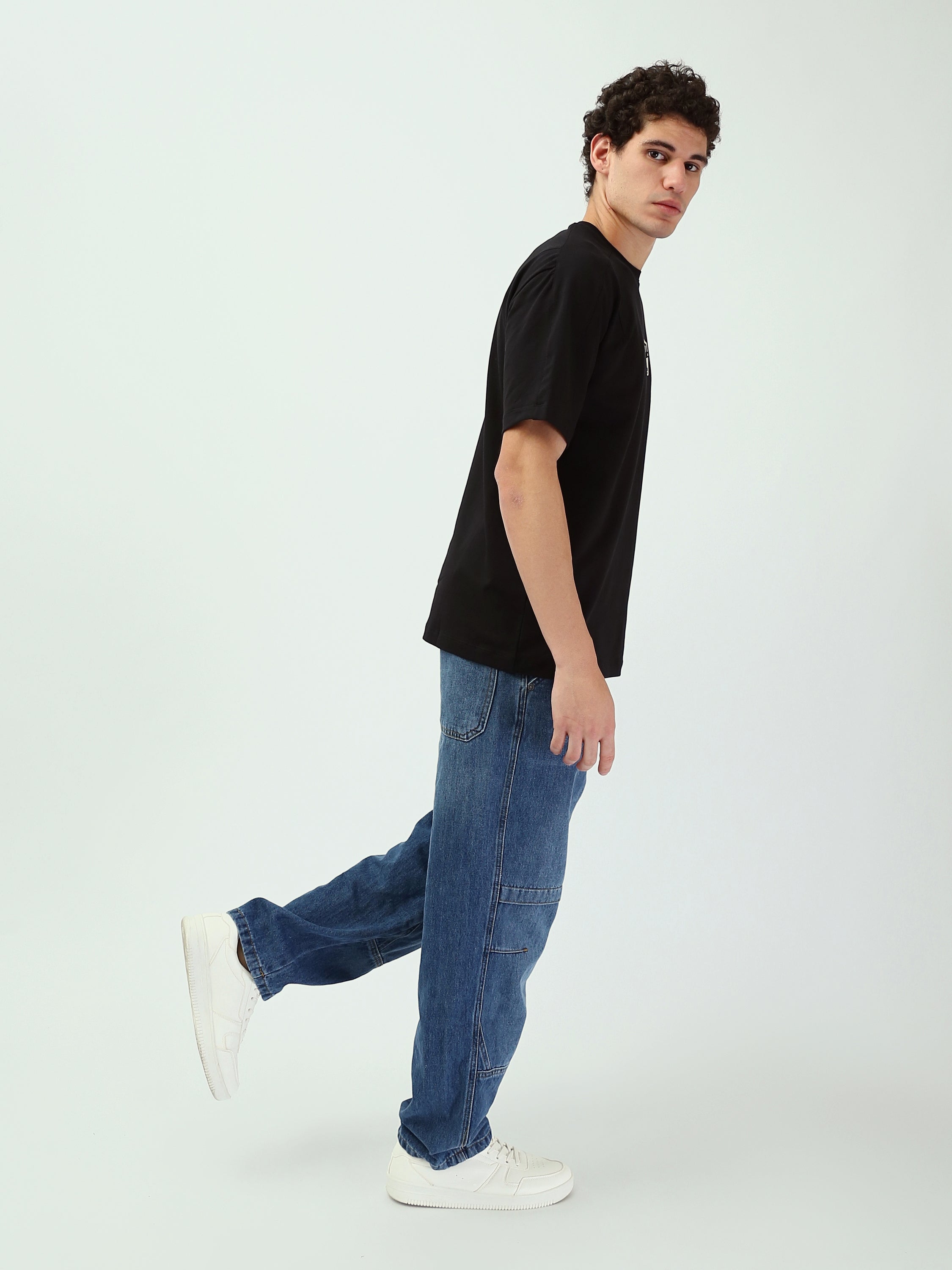 T-shirt Homme Oversize à Petit Imprimé Graphique - TSH25SPRO20520TM1