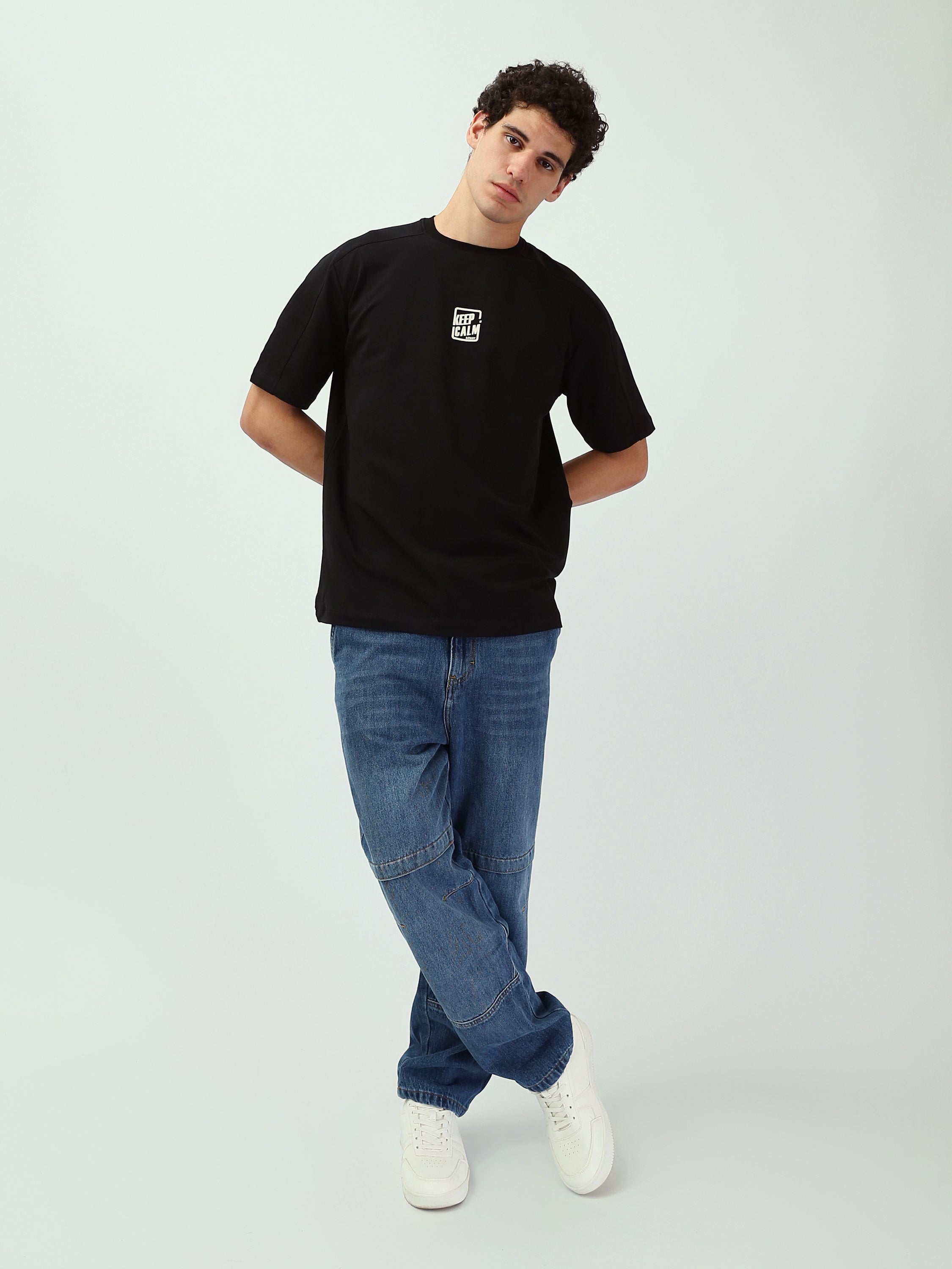 T-shirt Homme Oversize à Petit Imprimé Graphique - TSH25SPRO20520TM1