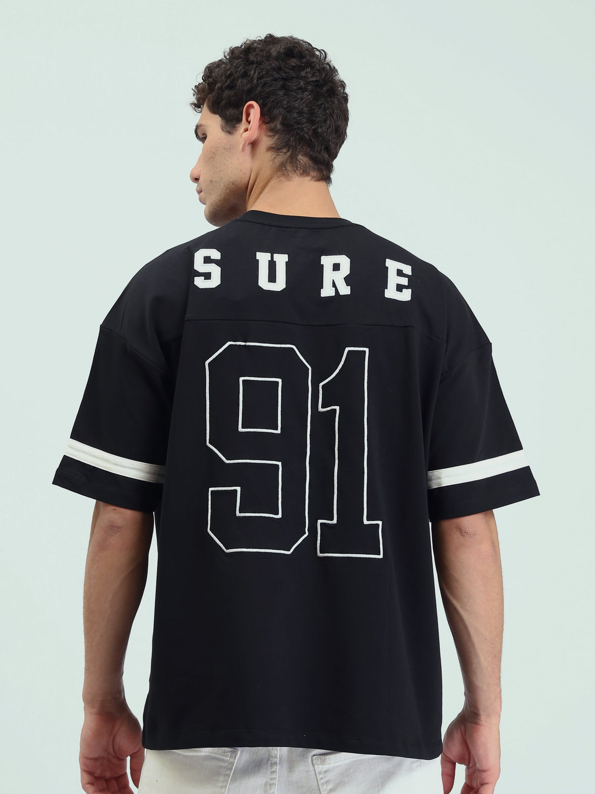 T-shirt Homme Oversize à Bandes Contrastantes – Style Streetwear - TSH25SPRO20521TM1