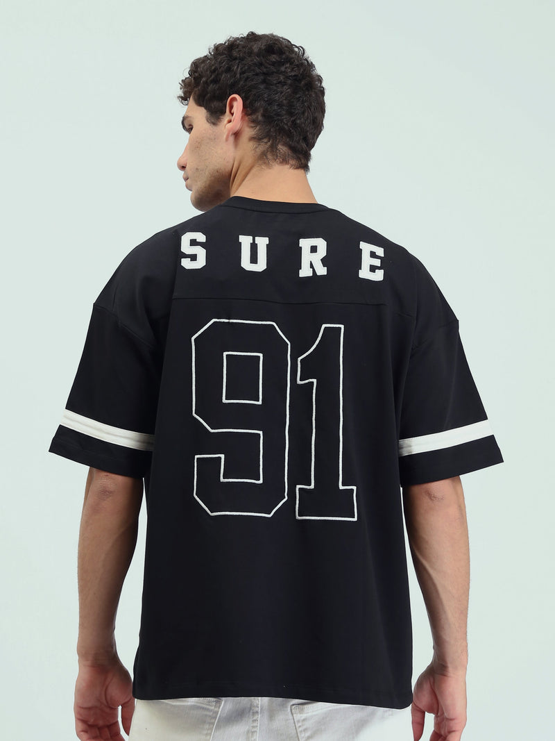T-shirt Homme Oversize à Bandes Contrastantes – Style Streetwear - TSH25SPRO20521TM1