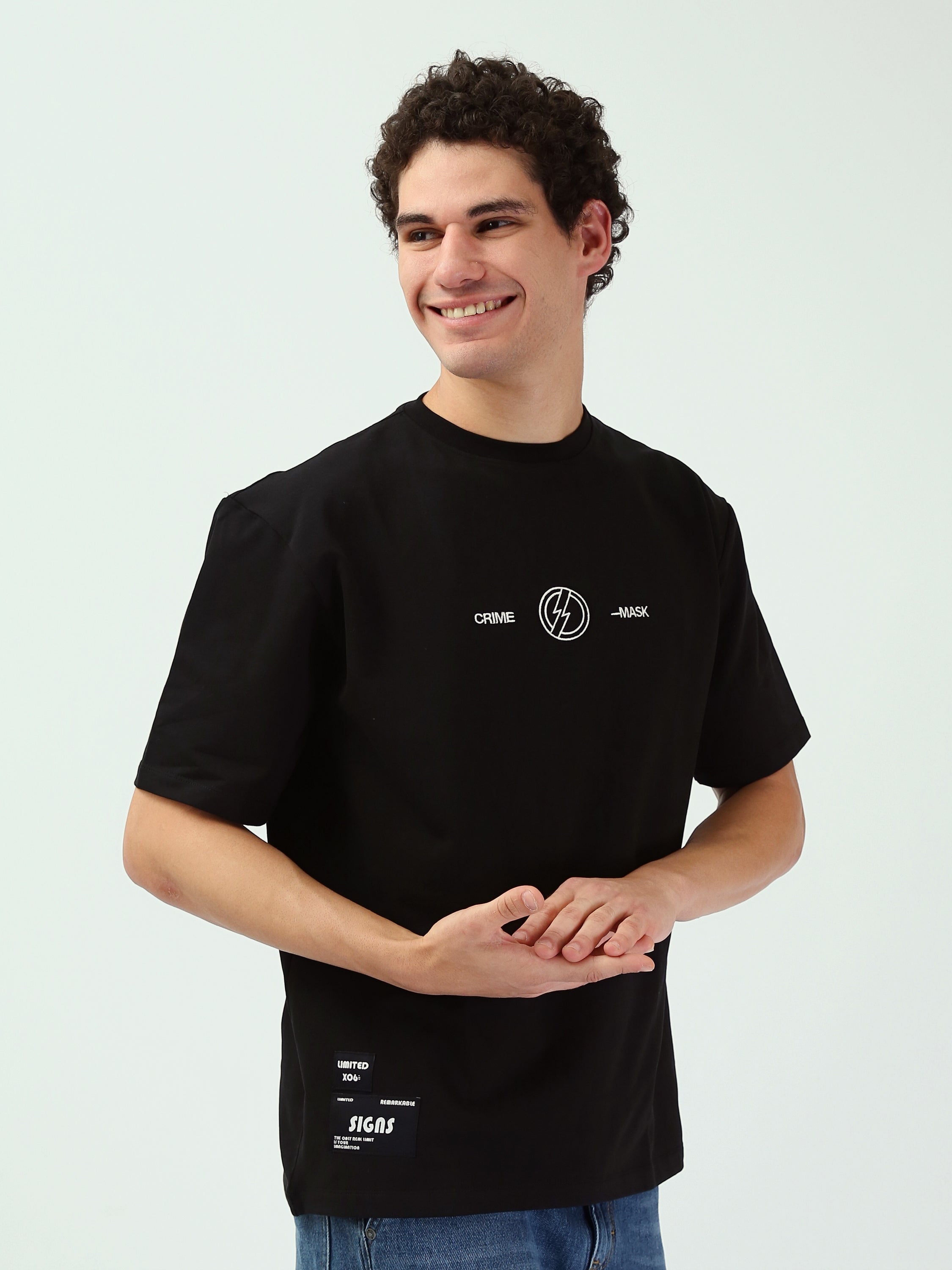 T-Shirt Oversize Homme à Imprimé Graphique Minimaliste - TSH25SPRO20523TM1