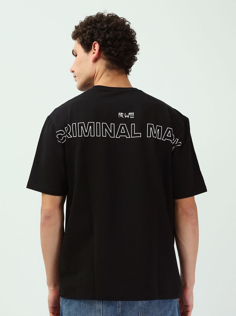 T-Shirt Oversize Homme à Imprimé Graphique Minimaliste - TSH25SPRO20523TM1