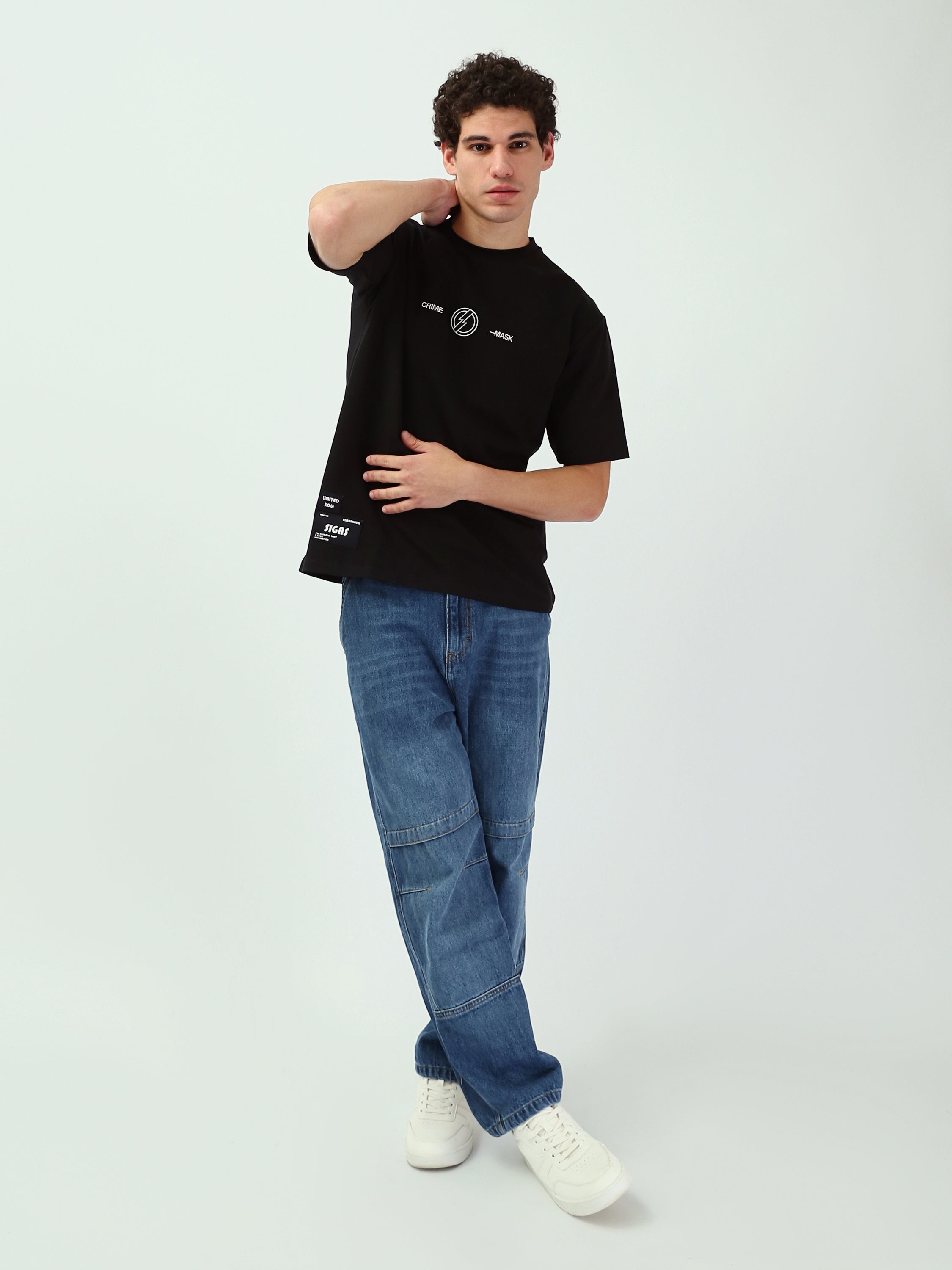 T-Shirt Oversize Homme à Imprimé Graphique Minimaliste - TSH25SPRO20523TM1