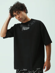 T-shirt Homme Noir Oversized Imprimé Fearless – Style Streetwear - TSH25SPRO20524TM1