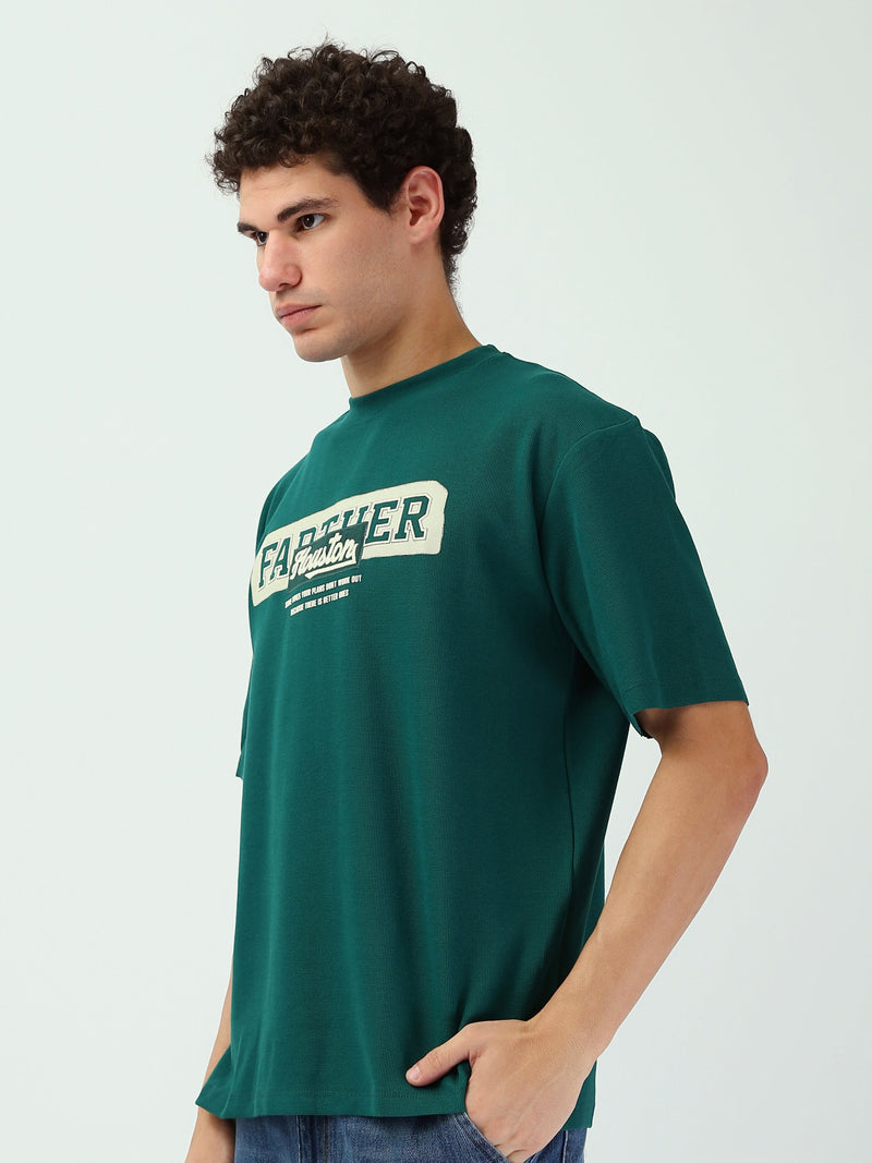 T-Shirt Homme Oversize Texturé à Imprimé Graphique - TSH25SPRO20541TM1
