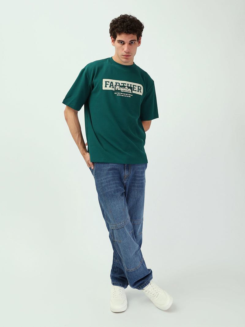 T-Shirt Homme Oversize Texturé à Imprimé Graphique - TSH25SPRO20541TM1