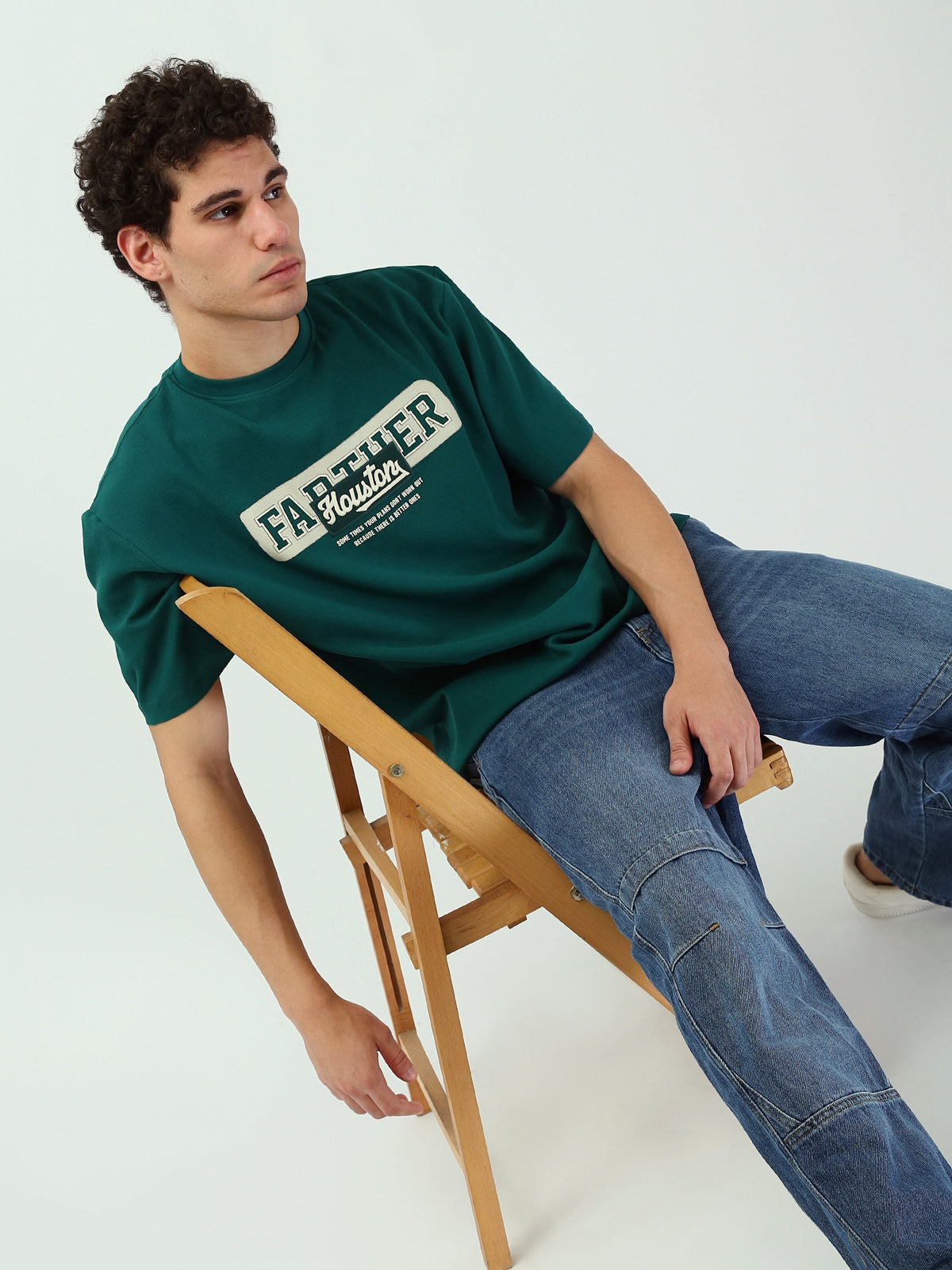T-Shirt Homme Oversize Texturé à Imprimé Graphique - TSH25SPRO20541TM1