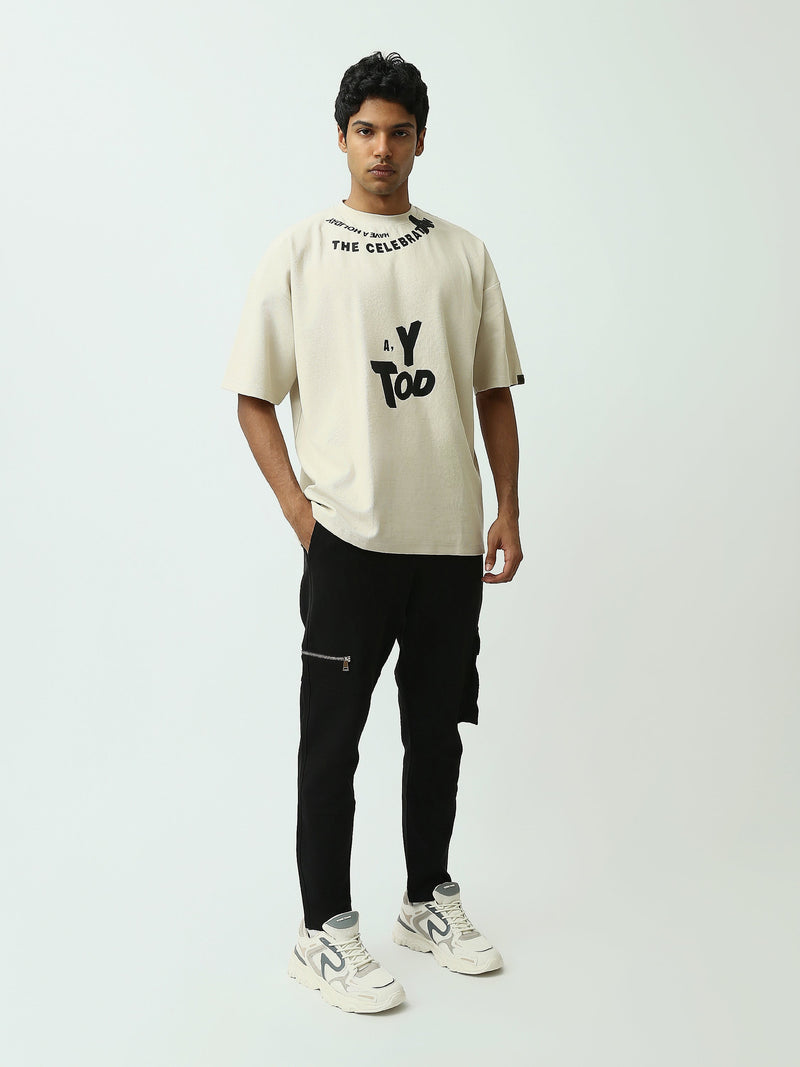 T-shirt Homme Oversize à Imprimé Typographique - TSH25SPRO20542TM1