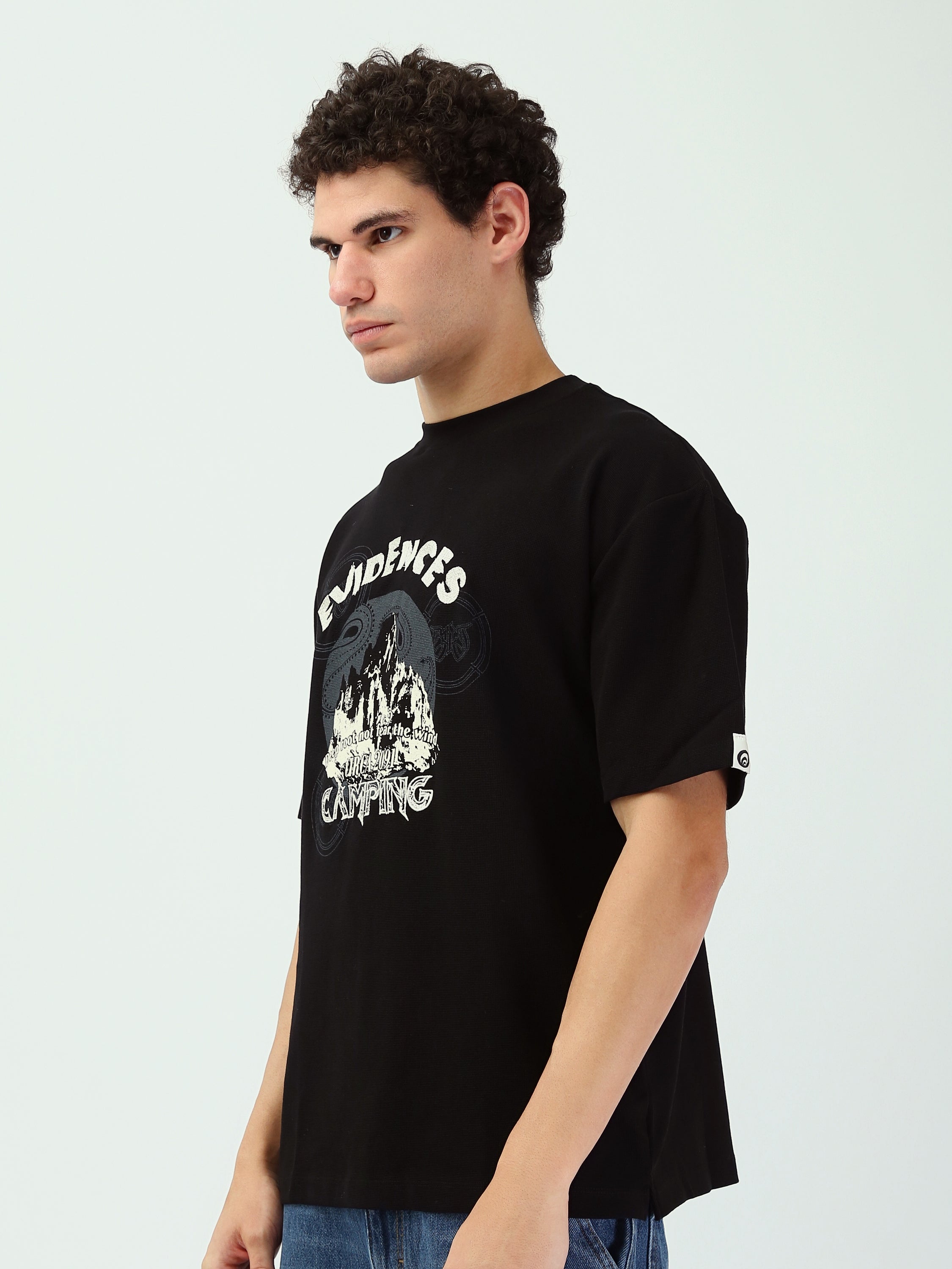 T-shirt Noir Homme avec Imprimé Montagne - TSH25SPRO20543TM1