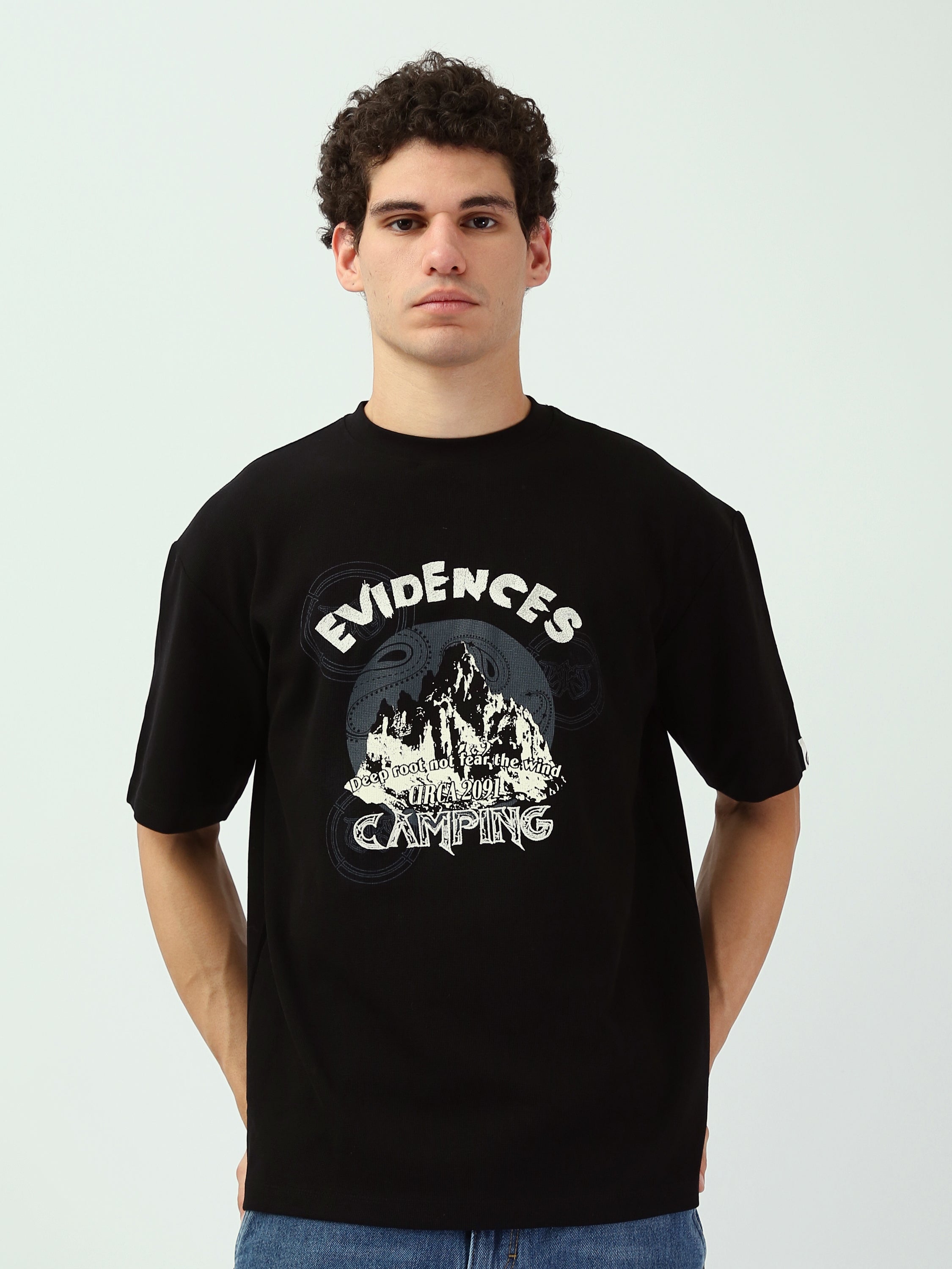 T-shirt Noir Homme avec Imprimé Montagne - TSH25SPRO20543TM1