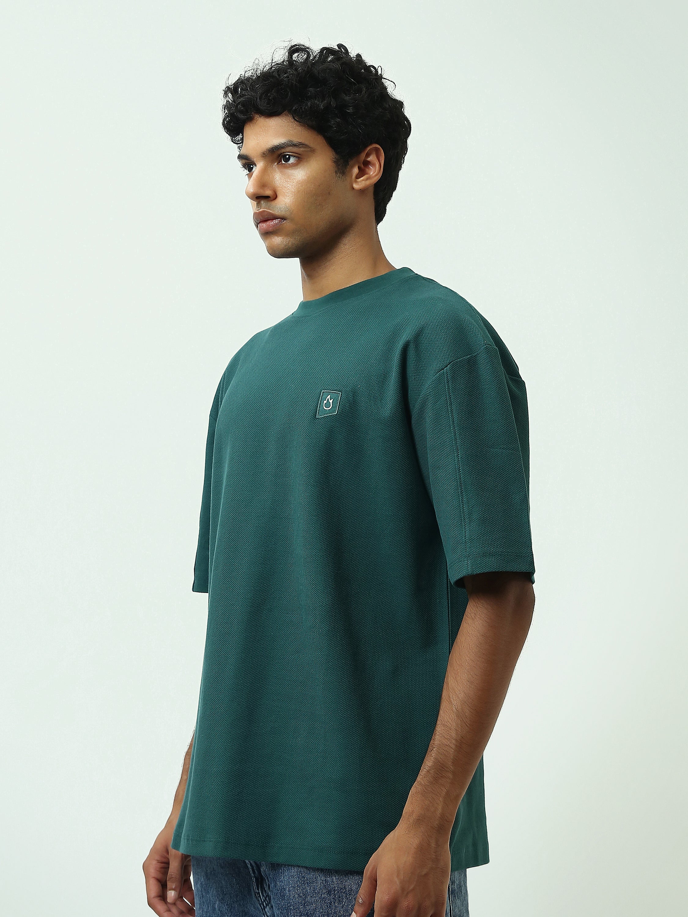 T-Shirt Homme Oversize Texturé à Petit Logo – Style Minimaliste - TSH25SPRO20576TM1