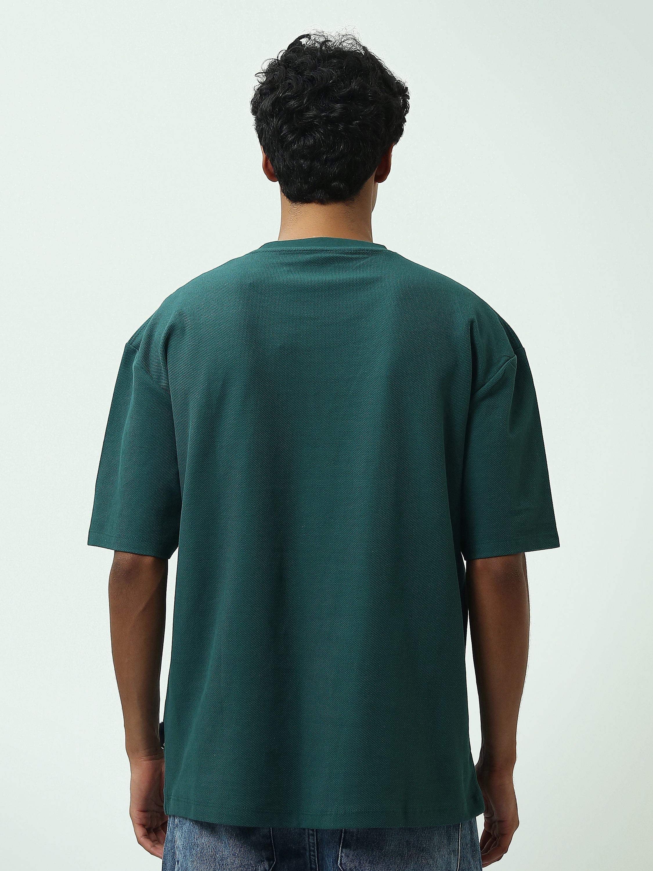 T-Shirt Homme Oversize Texturé à Petit Logo – Style Minimaliste - TSH25SPRO20576TM1