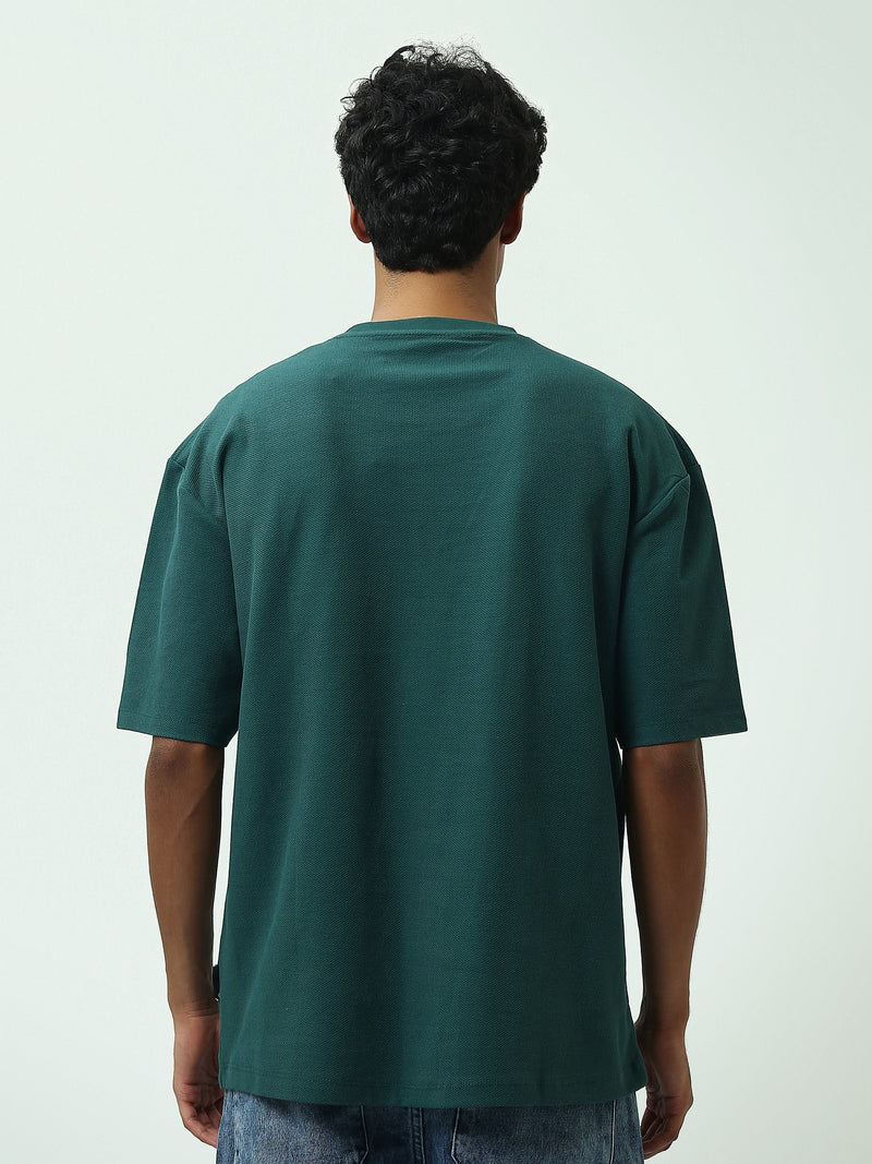 T-Shirt Homme Oversize Texturé à Petit Logo – Style Minimaliste - TSH25SPRO20576TM1