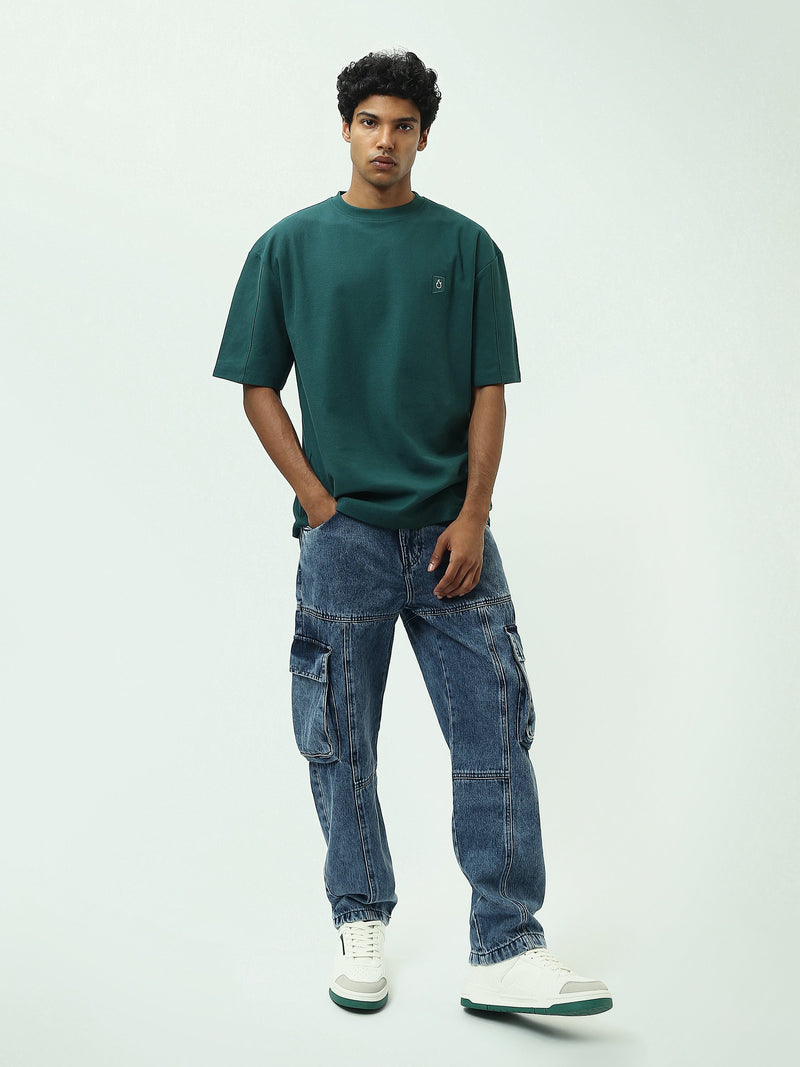 T-Shirt Homme Oversize Texturé à Petit Logo – Style Minimaliste - TSH25SPRO20576TM1