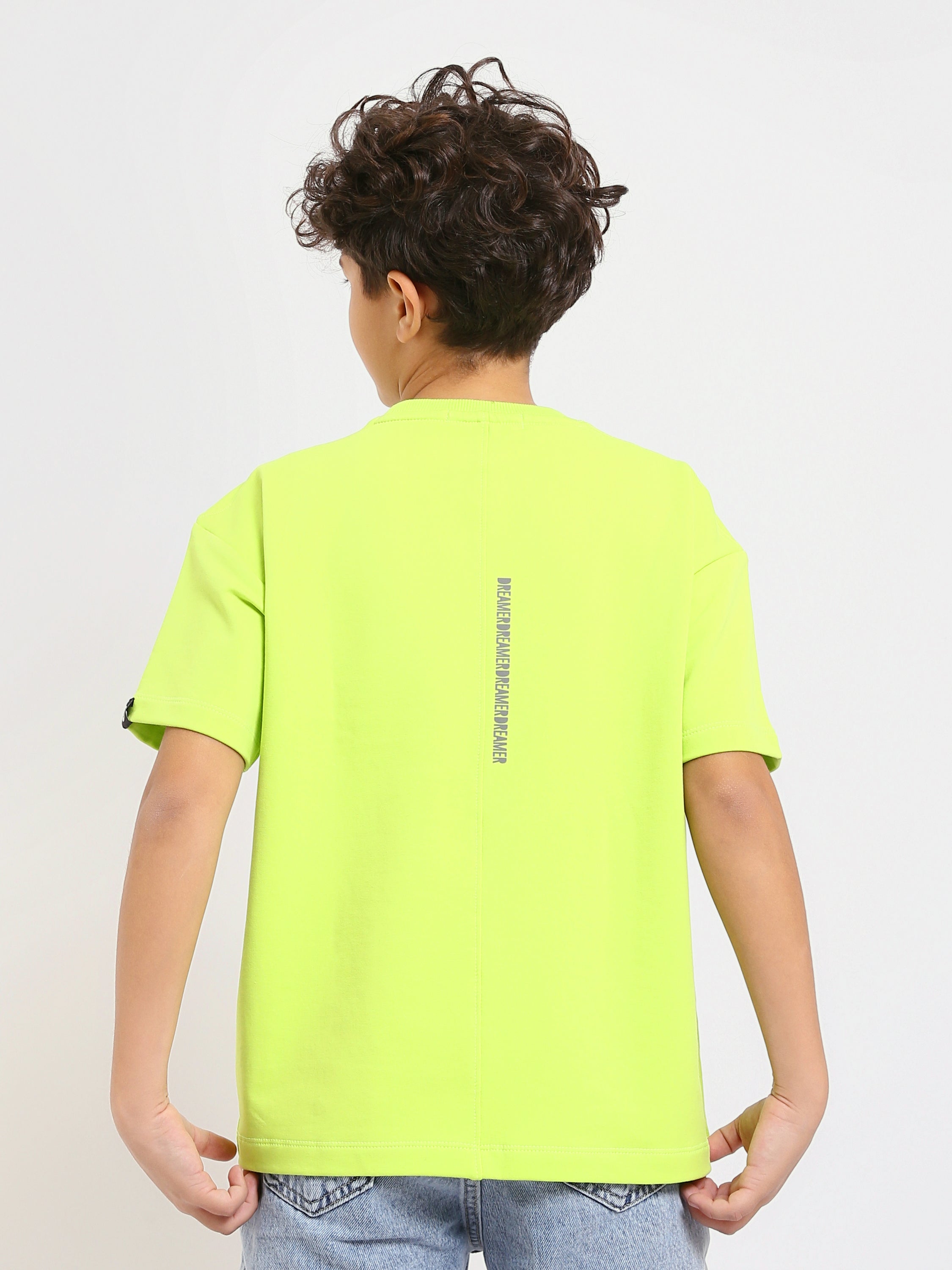 T-shirt Garçon – Imprimé "DREAM" en Néon Vert – TSH25SPRO32649TB1