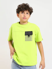 T-shirt Garçon – Imprimé "DREAM" en Néon Vert – TSH25SPRO32649TB1