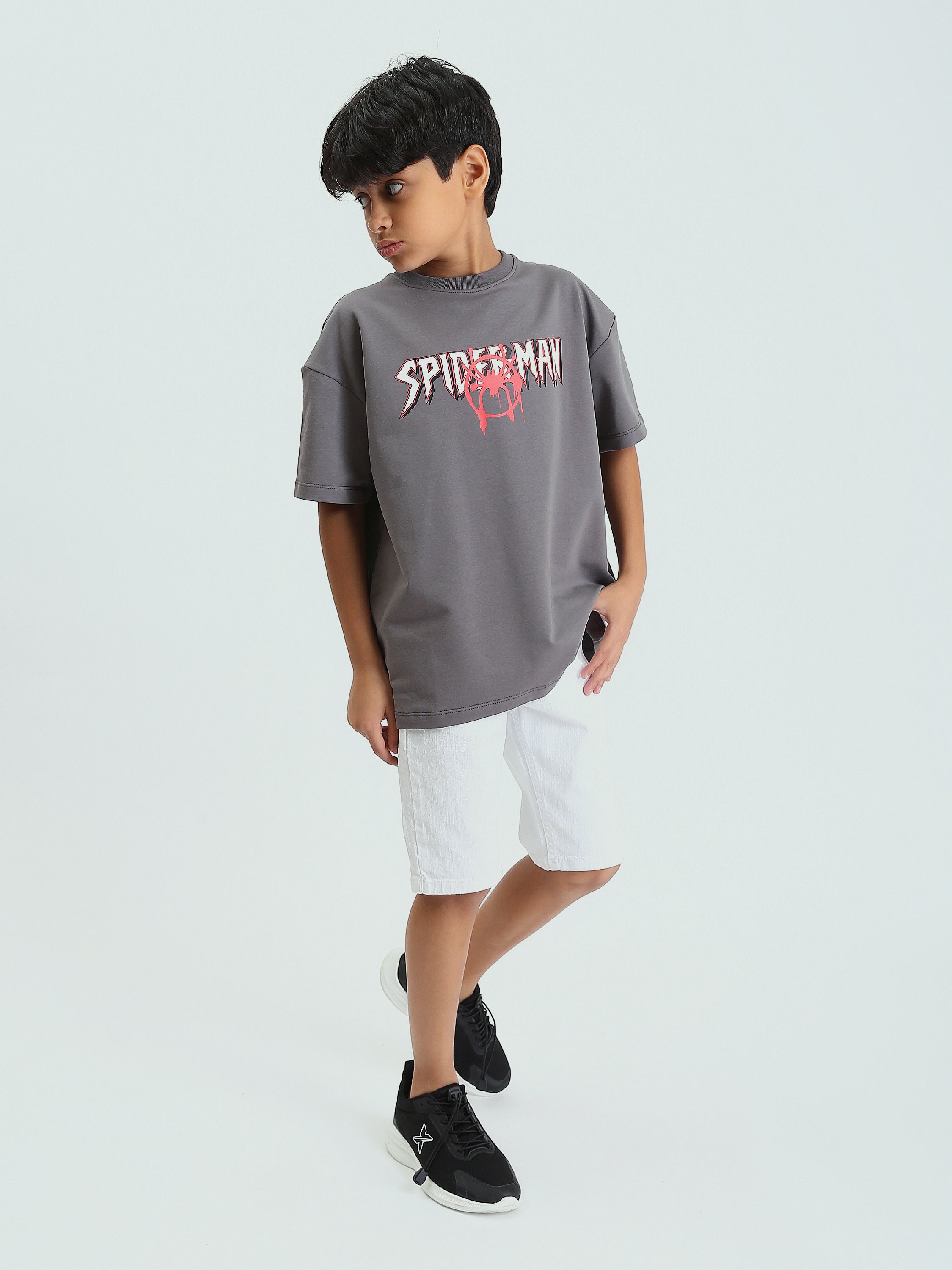 T-shirt gris garçon avec imprimé "SPIDERMAN" – Style audacieux et super-héros - TSH25SPRO32668TB1
