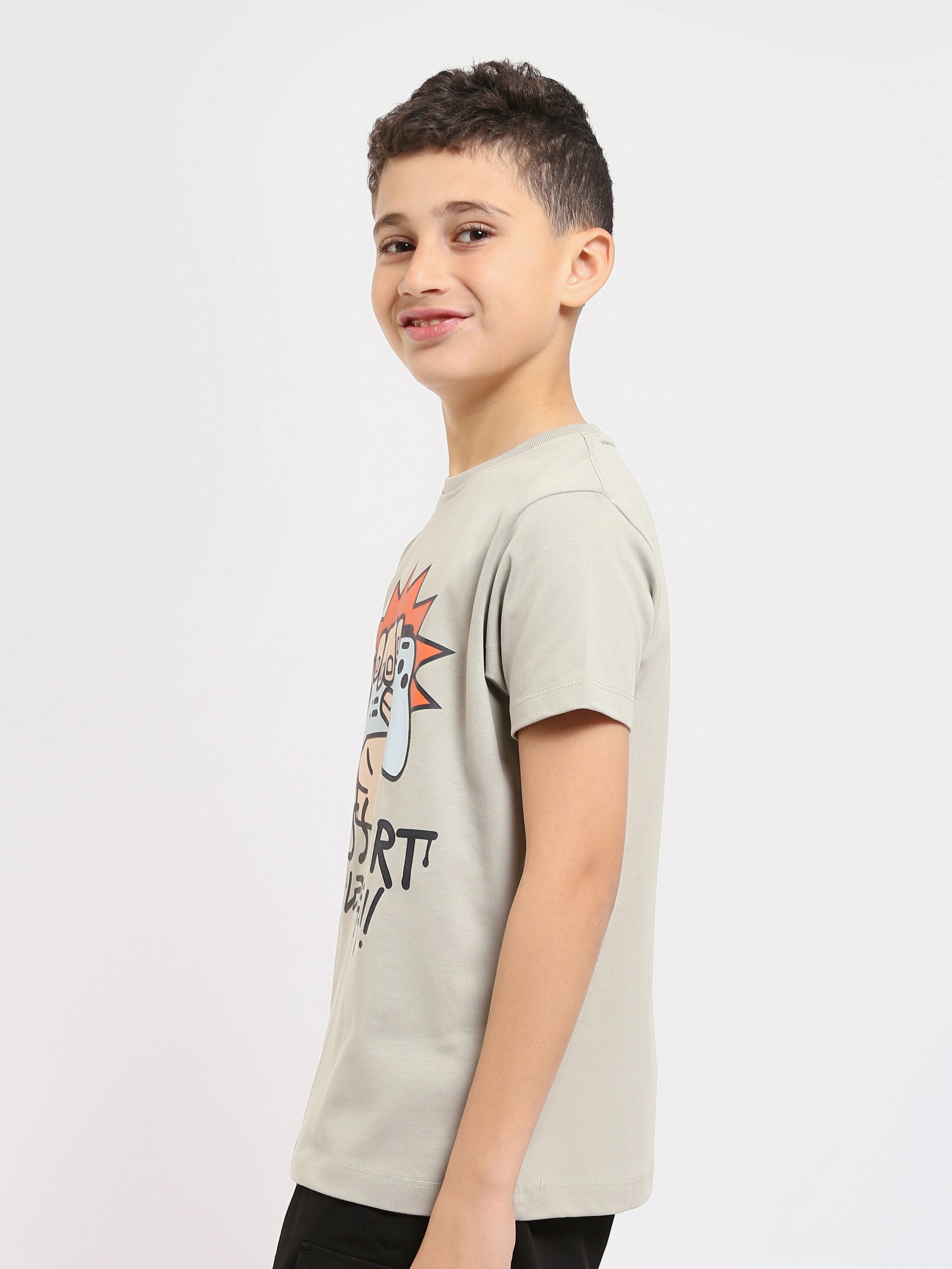 T-shirt Garçon Gris – Design Fun et Dynamique - TSH25SPRO32674TB1