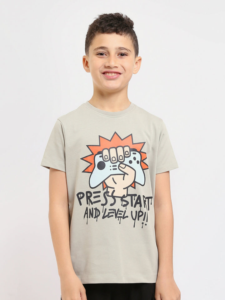 T-shirt Garçon Gris – Design Fun et Dynamique - TSH25SPRO32674TB1