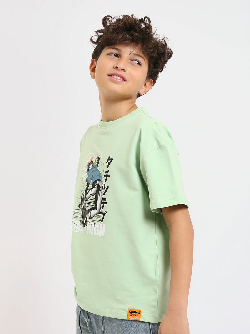 T-shirt Garçon Oversize Imprimé Skateboard Style Streetwear - TSH25SPRO32675TB1