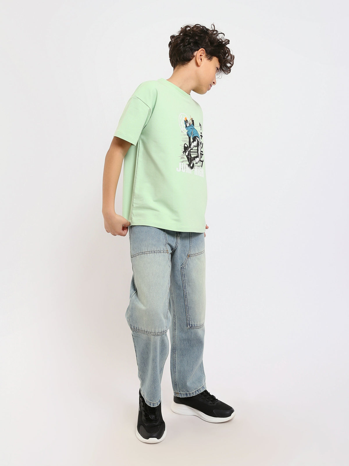 T-shirt Garçon Oversize Imprimé Skateboard Style Streetwear - TSH25SPRO32675TB1