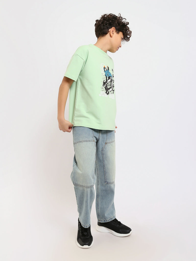 T-shirt Garçon Oversize Imprimé Skateboard Style Streetwear - TSH25SPRO32675TB1
