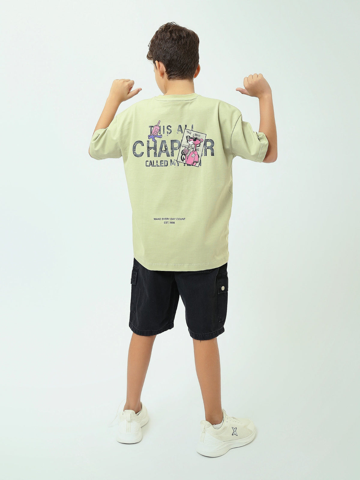 T-Shirt Garçon Oversize à Imprimé Graphique Fantaisie - TSH25SPRO32683TB1