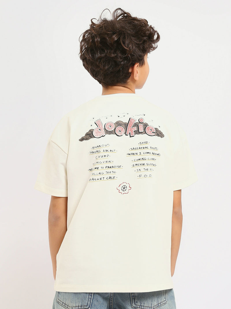 T-shirt off-white garçon avec imprimé "GREEN DAY" – Style dynamique et créatif - TSH25SPRO32701TB1