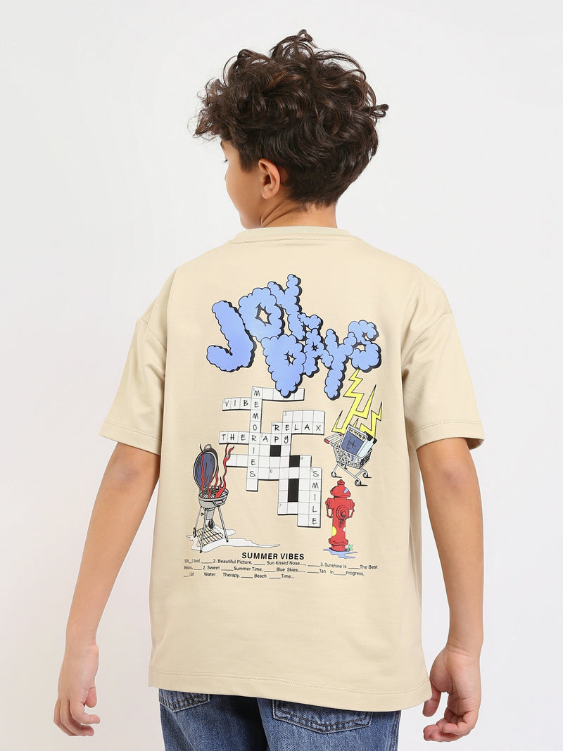 T-shirt stone garçon avec imprimé "JOY DAYS" – Style créatif et énergique - TSH25SPRO32702TB1