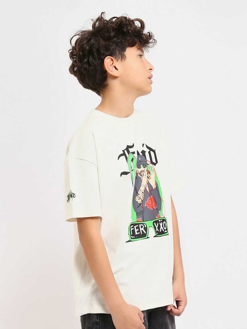 T-shirt Garçon Oversized – Style Décontracté avec Imprimé ‘FER XØ’ - TSH25SPRO32716TB1