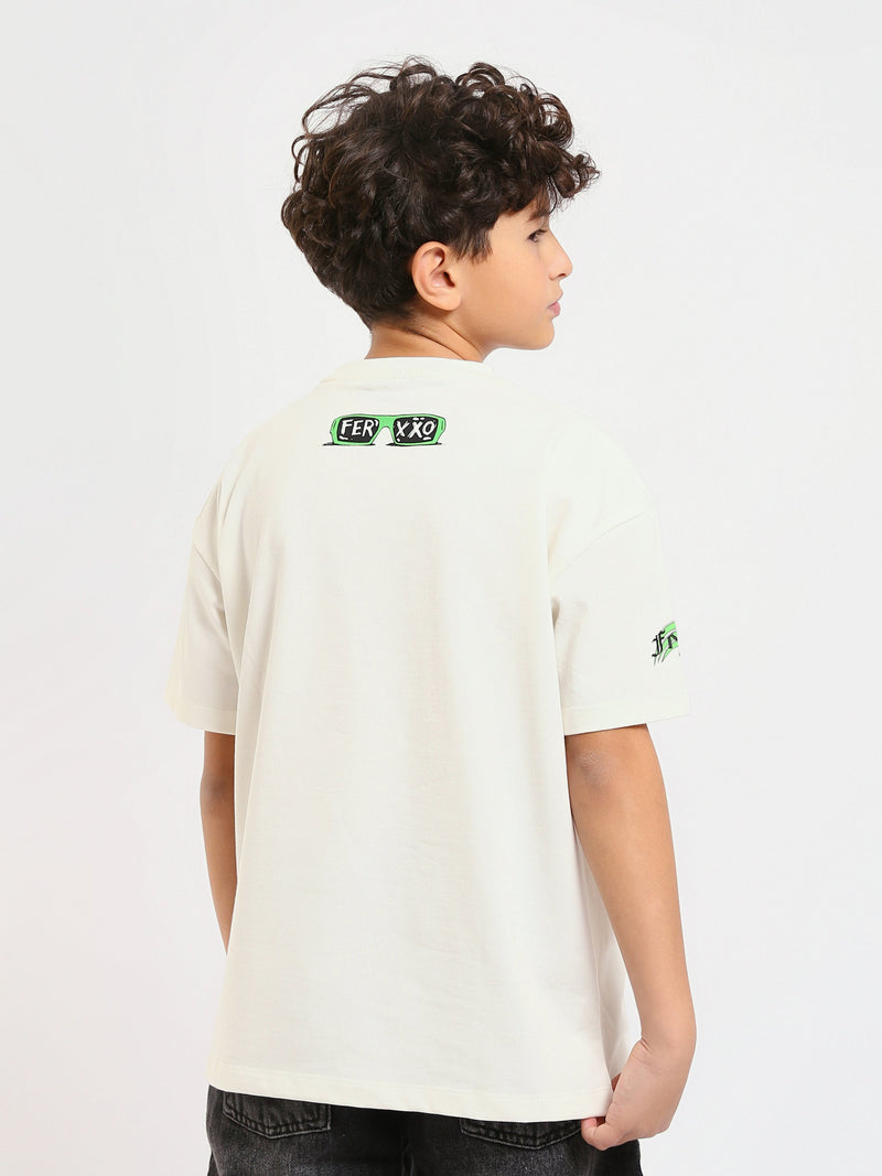 T-shirt Garçon Oversized – Style Décontracté avec Imprimé ‘FER XØ’ - TSH25SPRO32716TB1