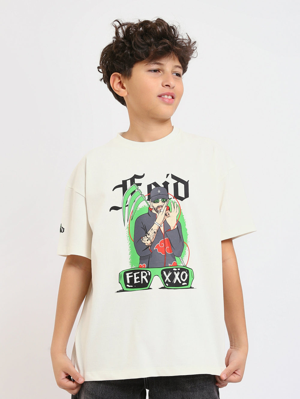 T-shirt Garçon Oversized – Style Décontracté avec Imprimé ‘FER XØ’ - TSH25SPRO32716TB1