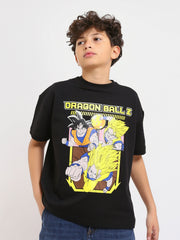 T-shirt enfant garçon noir à manches courtes avec imprimé Dragon Ball Z – TSH25SPRO32727TB1