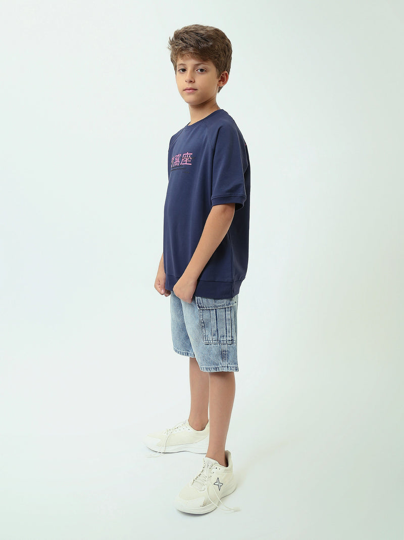 T-shirt Garçon Oversize à Manches Courtes avec Imprimé Graphique – TSH25SPRO32730TB1