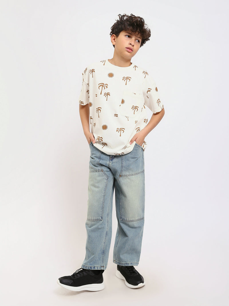T-shirt Garçon Off-White à Imprimé Palmiers – Style Décontracté et Estival - TSH25SPRO32733TB1